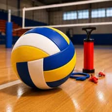 Bola de Vôlei + Bomba de Encher de Ar Quadra Praia Areia Voleibol Tamanho Oficial 63cm Costurada