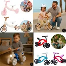 Bicicleta Infantil de Equilíbrio Sem Pedal Balance Bike Com 2 ou 4 Rodas em 3 Modelos para Crianças