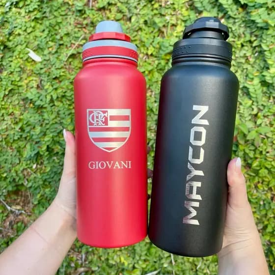 Garrafa Térmica 1 Litro Personalizada – Gravação a Laser Exclusiva e Durável