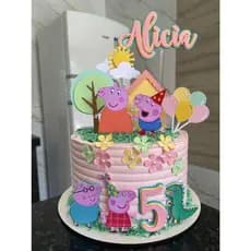 Topo Topper De Bolo Personalizado 3D PEPPA PIG