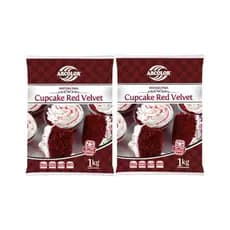 Kit Mistura Para Cupcake Red Velvet 1kg Com 2 Un Arcolor