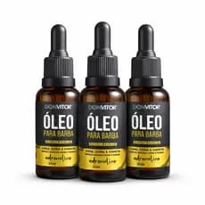 Kit 3 Óleo para Barba Don Vitor Adrenaline 30ml Toque Seco Anti Frizz Brilho Natural