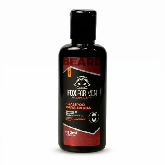 Shampoo Para Barba Fox For Men 120ml Limpeza e Hidratação Barba Macia