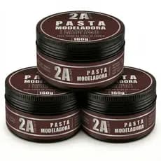 kit 3x Pomada Pasta Modeladora 2A For Men 160g Fixação Forte & Proteção Térmica
