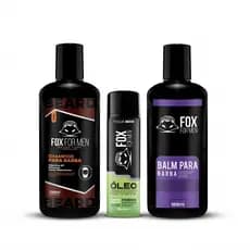 Kit Completo Para Barba Fox For Men (Shampoo, Balm e Óleo Spray) | Linha Skin