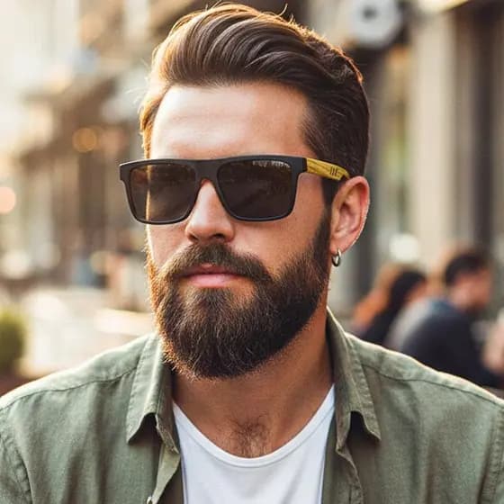 Óculos de Sol Masculino Colorido lançamento 2024 Proteção UV400 Haste Bambu
