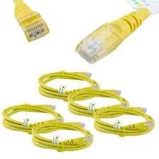 kit 300 cabos de rede - 300 cabos de rede 1,m amarelo - 300 cabos de rede rj45 cat 53