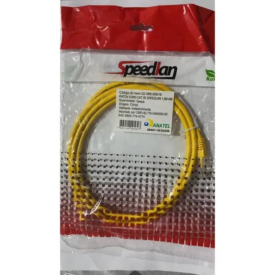 Cabo de rede cat 5e SPEEDLAN 1.5m