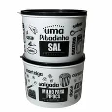 Conjunto 2 Porta Mantimento Milho para Pipoca Sal Cozinha