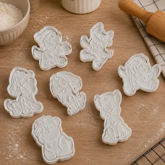 Kit 7 Moldes Cortador da Patrulha Canina para Biscoito Cookie