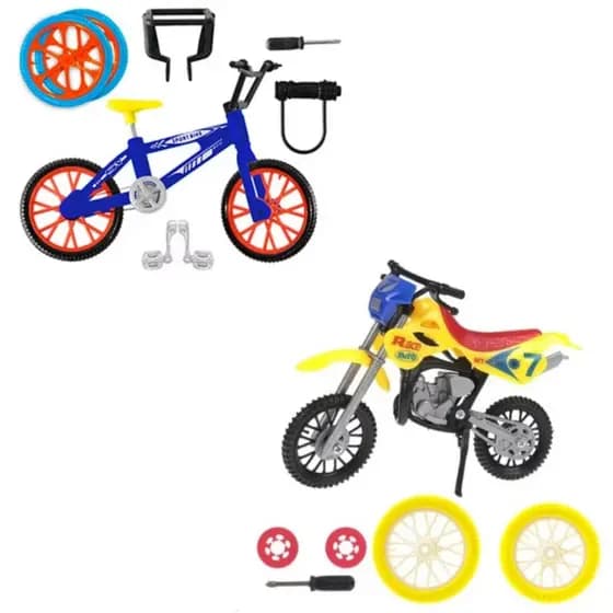 Kit Mini Moto Cross + Bike de dedo Brinquedo Radical Presente Crianças