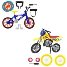 Kit Mini Moto Cross + Bike de dedo Brinquedo Radical Presente Crianças