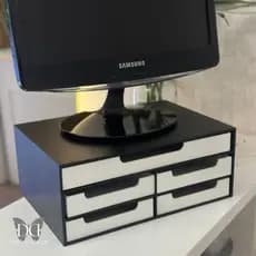 Gaveteiro para folha sulfite 5 gavetas em MDF Pintado material escritório suporte para monitor