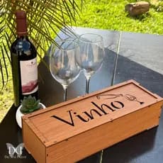 Caixa Porta Vinho C/ Tampa em MDF Presente Envio Rapido