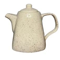 Chaleira Bule De Chá Café Chapisco Creme Feito em Cerâmica Decorado Pintado a Mão
