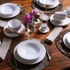 Aparelho de Jantar 30 Peças Madeleine Branco Porto Brasil Cerâmica Jantar Buffets Café + BRINDE