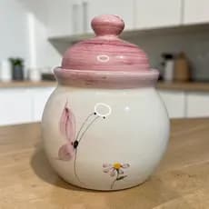 Pote Formato de Bolinha 1,1 Litros Feito em Cerâmica Bolachas Biscoitos