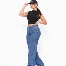 Calça  Wild Cargo Feminina Lançamento Jeans, Mais Desejada do Momento e Estilo, Conforto e Qualidade