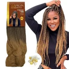 Cabelo Jumbão Tranças  Braid African Beauty Fibra Especial 400 Gramas +Anéis T2/27