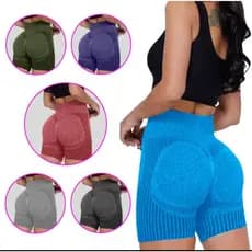Kit 4 Short Fitness Academia Feminino Exercício Yoga Cintura Alta Levanta Bumbum Para Academia