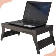 Suporte Apoio Notebook Preto Trabalho Estudos Home Office Dobrável