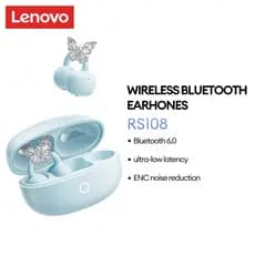 Lenovo RS108 Fones De Ouvido Sem Fio Bluetooth Panorâmicas HIFI Efeitos Sonoros Chamada De Alta Definição Redução De Ruí