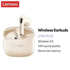 Lenovo LP40 Pro Fones De Ouvido Bluetooth Esporte Redução Ruído Controle Toque 250mAH HD Estéreo Baixa Latência Jogos