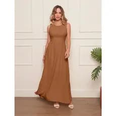 VESTIDO REGATA LONGO FEMININO ELEGANTE DUNA ELÁSTICO SEM5060