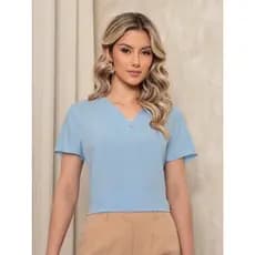 BLUSA MANGA CURTA DETALHE PEDRARIA TECIDO VISCOSE SIS1276