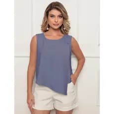 BLUSA REGATA FEMININA ELEGANTE MACIO MARANTE PREMIUM ALM1083