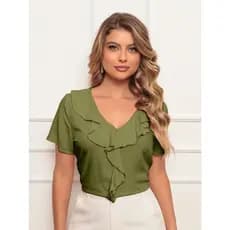 Blusa Feminina De Viscose Manga Curta Leve Blusinha Sis1429