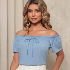 ALETHEIA - BLUSA CIGANA DE MANGA CURTA EM TECIDO VISCOSE BLUSAS FEMININAS BLUSINHAS MAE MÃE