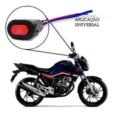 Interruptor Botão Auxiliar Pisca Alerta Moto Carro 3 Fios Universal Pronta Entrega!