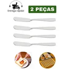 Kit 2 Espátula de Manteiga Patê Geleia Aço Inoxidável Multiuso Cozinha GR