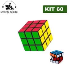 Kit 60 Cubo Mágico 5x5 Grande Brinquedo Quebra Cabeça Infantil Interativo para Criança Adulto GR