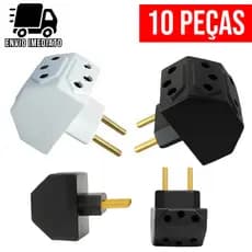 Adaptador de Tomada Benjamin Meia Lua Multiuso com 5 Entradas Bivolt 10A e 20A GR