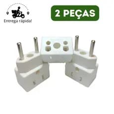 Kit 2 Adaptador de Tomada Ultra Resistente para Secador Air Fryer Benjamin Bivolt 10A e 20A GR