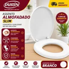 Assento Sanitário Slim Almofadado Universal Oval Branco Fácil Instalação