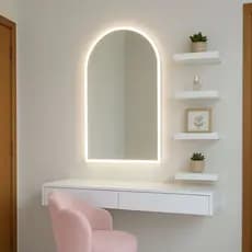 Espelho Capela Oval 80x50 cm com LED Lapidado para Banheiro Lavabo Penteadeira Quarto Sala