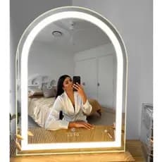 Espelho Capela LED Jateado 80x50 cm com Botão Touch para Banheiro Quarto Sala Lavabo