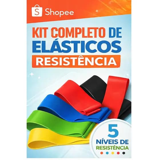 Kit 5 Faixas Elásticas Elásticos Alongamento Pilates Yoga Exercícios Condicionamento