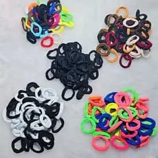 Kit 100 Elásticos de Cabelo Coloridos Sem Metal Feminino adulto  Infantil  cores surtidos