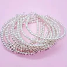 kit 12 tiaras de arquinhos de perolas femenina  cabelo festa