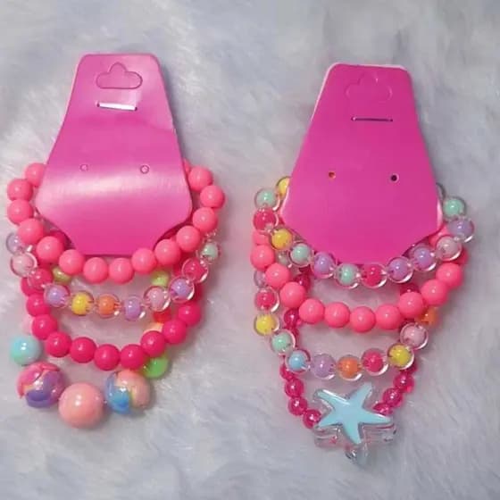 Kit 24 Pulseiras Miçanga Infantil Feminino Festa Presente