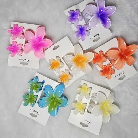Kit 3 Piranhas De Flor Garra Para Cabelo Grampo De Flor
