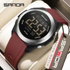 SANDA 2199 Relógios Para Homem Esportes Cronógrafo Luminoso Despertador Masculinos À Prova D'água-7