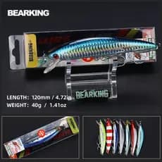 Bearking 12 Cm 40g deep diver sinking Minnow Isca Artificial De Pesca A Laser Duro 3D Olhos Wobblers Crankbait Minnows