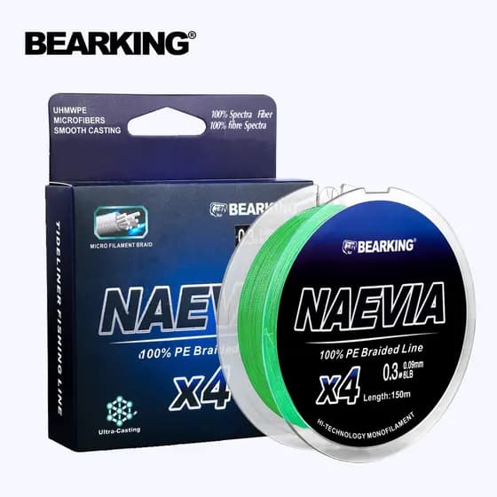 Rolamento NAEVIA 150m Linha De Pesca De PE Padrão X4 0.2 #-4.0 7-50lb Trançada Mais Forte Para Água Doce