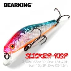 BEARKING 9 Cm 10g shone SP Iscas De Pesca Minnow isca Manivela , Ímã De Tungstênio Peso Sistema wobbler artificial