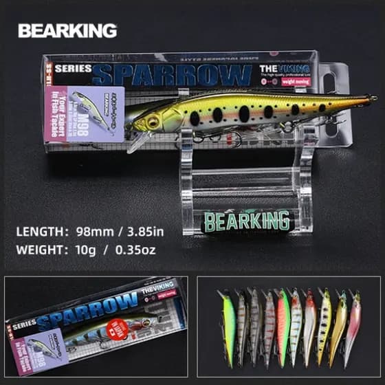 BEARKING 9.8 Isca Artificial Centímetros 10g SP Mergulho 2.1m Minnow Profissional jerkbaits Wobbler Iscas De Pesca De Qualidade Predador tackles